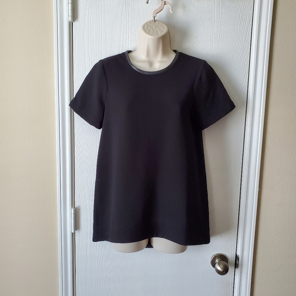 Madewell Leather Trim Tailored Tee